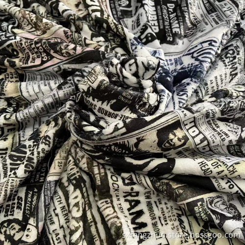 home decor soft flannel custom print sofa cover newspaper design blanket